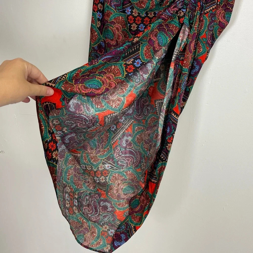 NEW Veronica Beard Skirt Womens 8 Multicolor Ari Floral Paisley Silk Blend Skirt - Picture 4 of 12